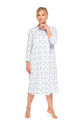 Cămașă de noapte Martel Bogna II 204 32– din bumbac, cu mânecă lungă și nasturi, ideală ca dar pentru Bunica