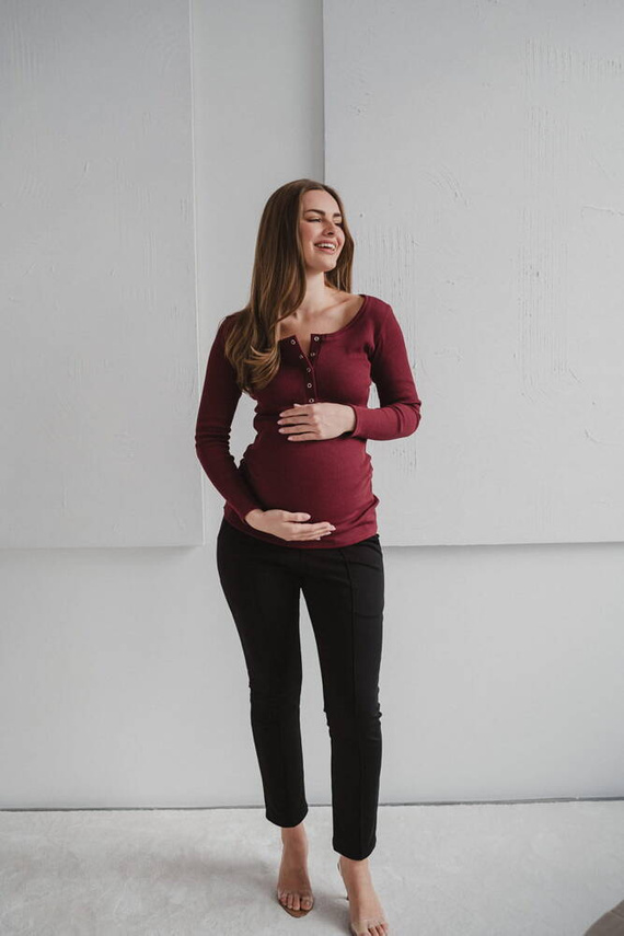 Pantaloni de maternitate GraceFit Mama clasici Milk&Love, negri