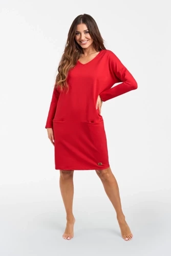 Tunică cu mânecă lungă pentru femei Karina Italian Fashion - roșu