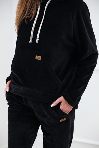 Oliw hanorac cu glugă Italian Fashion - negru