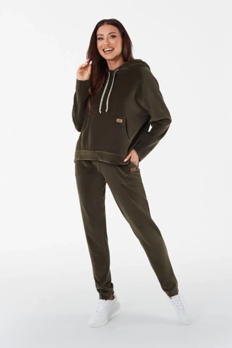 Hanorac cu glugă pentru femei Italian Fashion - verde măsliniu