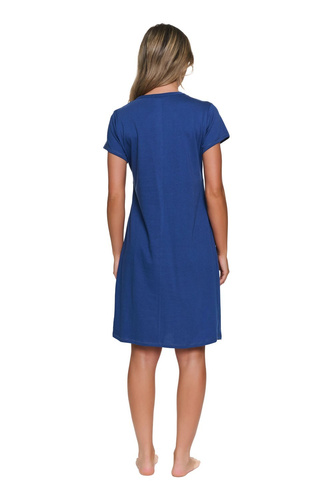 Cămașă de sarcină Doctor Nap 7547 100% bumbac pentru alăptare damă indigo