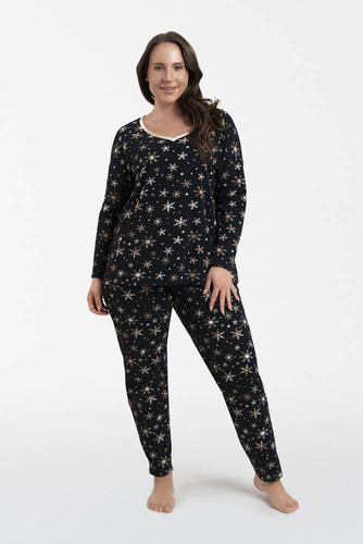 Laponia Pijama de damă cu mânecă lungă, pantaloni lungi Italian Fashion - print