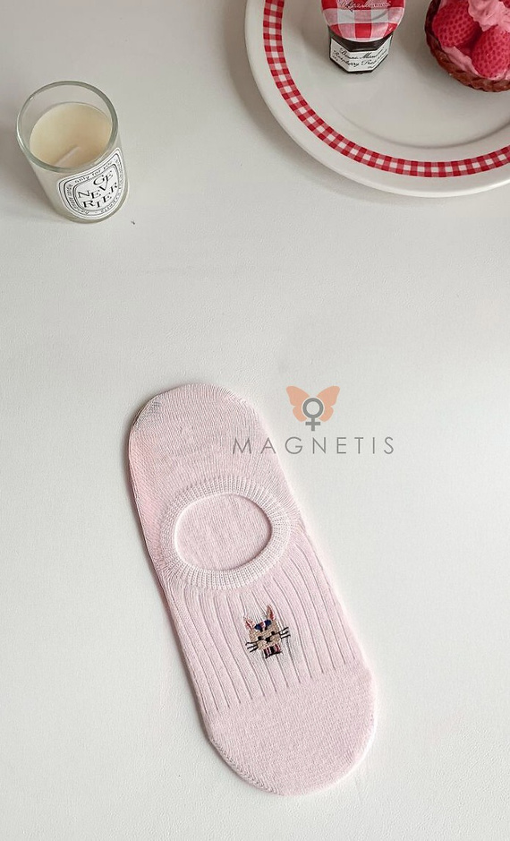 Șosete balerini damă Magnetis din bumbac – invizibile cu silicon