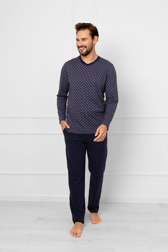 Pijama pentru bărbați Gerard Italian Fashion - bumbac, mânecă lungă și pantaloni