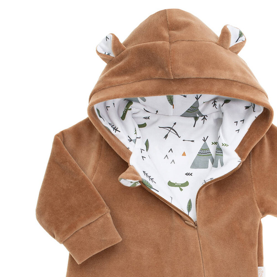 141294 Clovn din catifea cu captuseala Nicol - maro