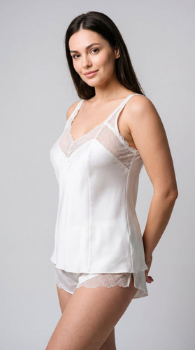 Unikat Beja pijama damă ecru satin set ușor confort elegant