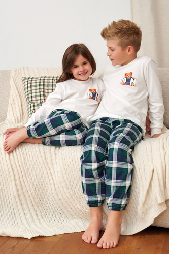 Pijamale pentru copii Doctor Nap 7515 Teddy 100% bumbac, lungi