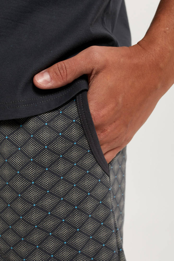 Abel Pijama cu mânecă scurtă pentru bărbați, pantaloni scurți Italian Fashion - grafit/print