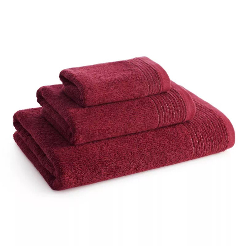 Set de 3 prosoape Eurofirany 500 GSM bumbac în cutie premium bordo