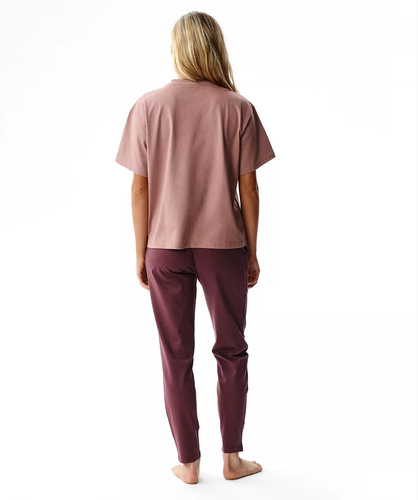 Atlantic NLP-516 Pijamale damă 100% bumbac mânecă scurtă pantaloni lungi vin