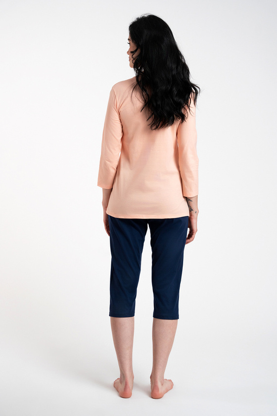 Arietta Pijama de damă cu mâneci 3/4 și pantaloni 3/4 Italian Fashion - somon 
