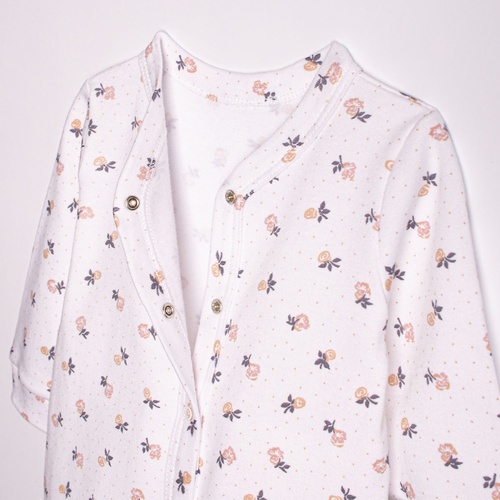 220032 Salopetă bebeluș Nicol 100% bumbac cu mânecă lungă și imprimeu delicat floral