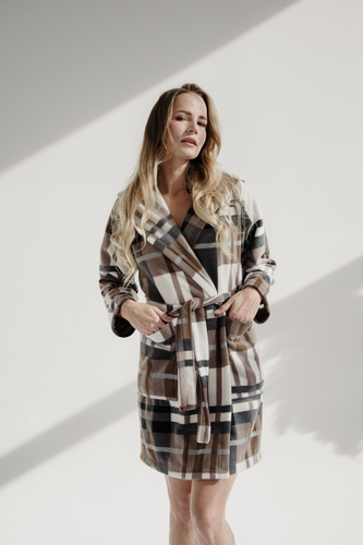 031 De Lafense pătură halat de baie - cald fleece doamnelor dressing rochie Super Cozy, maro