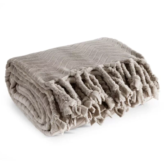 Emma Patura cuvertura de pat cu franjuri Eurodraperii bej