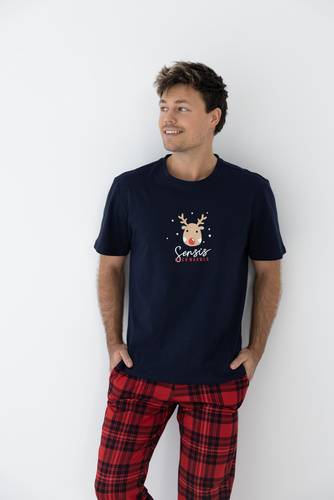 Pijamale Sensis Nathan pentru bărbați - bleumarin