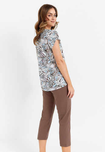 483 Pijamale Cana dama - albastru ciocolata