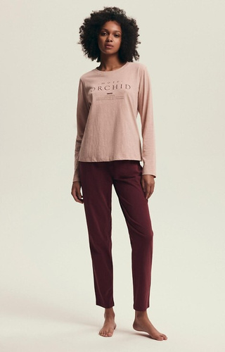 43733 Set de pijamale Dorla Henderson Orchid pentru femei – bumbac, mâneci lungi și pantaloni