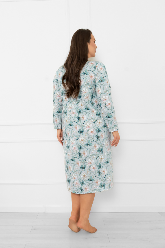 Cămașă de noapte pentru femei Sekwoja - bumbac, mânecă lungă, model floral Italian Fashion