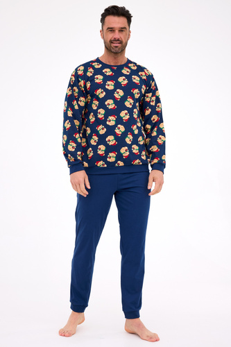 Pijamale bărbătești 457/293 Teddy 6 Cornette – Crăciun, bleumarin, bumbac