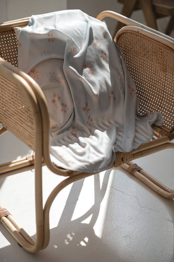 Flori pe înfășat de bambus Blue Milk&Love