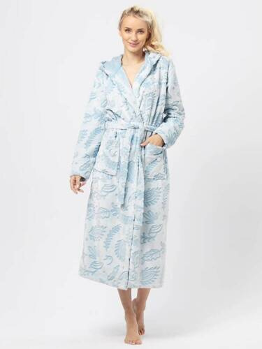 Halat de baie lung pentru femei LGL 535 cheie-albastru