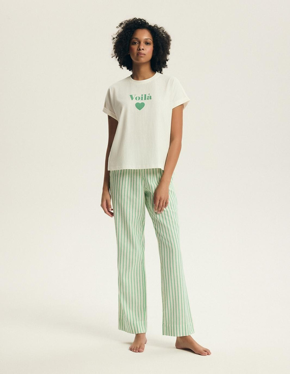 Pijama damă Henderson Darlan 43707 – bumbac, pantaloni lungi, imprimeu colorat