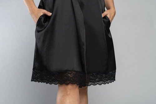 Touch Halat de baie cu mânecă scurtă Italian Fashion - negru