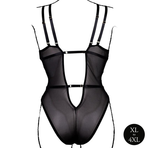Body AMR006 Amour Le Désir body dantelat Plus Size XL-4XL negru