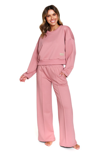 7360 Doctor Nap – Trening damă din bumbac cu pantaloni largi | Producție poloneză - blush rose