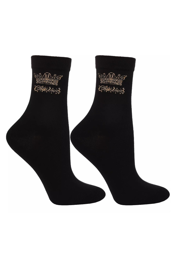 CSLS450-001 Șosete Moraj negre – Șosete de Crăciun într-o cutie lucioasă