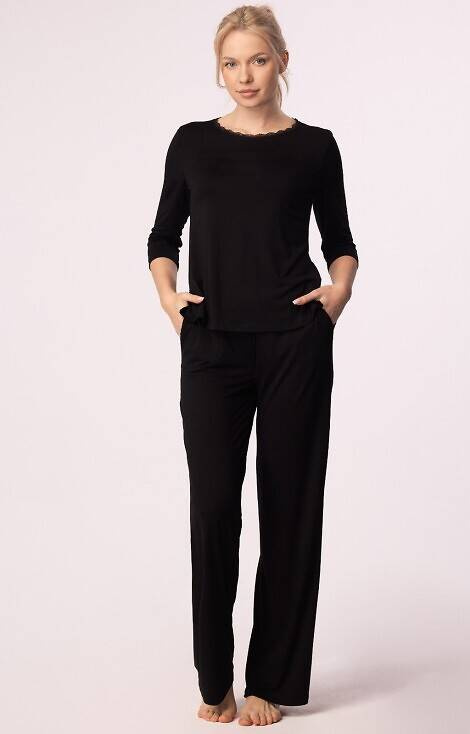 Pantaloni de pijama Margot Mix&Match Nipplex - negri