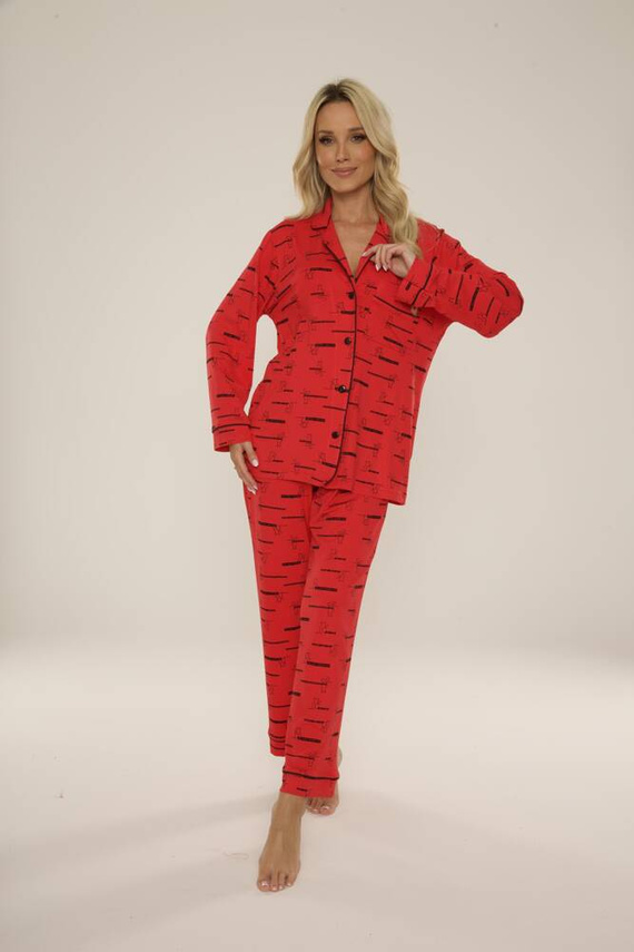 718 Madeleine Cat Love Pijama Forex pentru femei - roșu