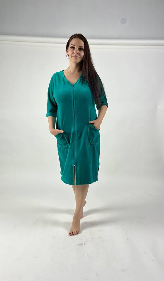 431 Velour Forex Rochie de toaletă pentru femei - verde