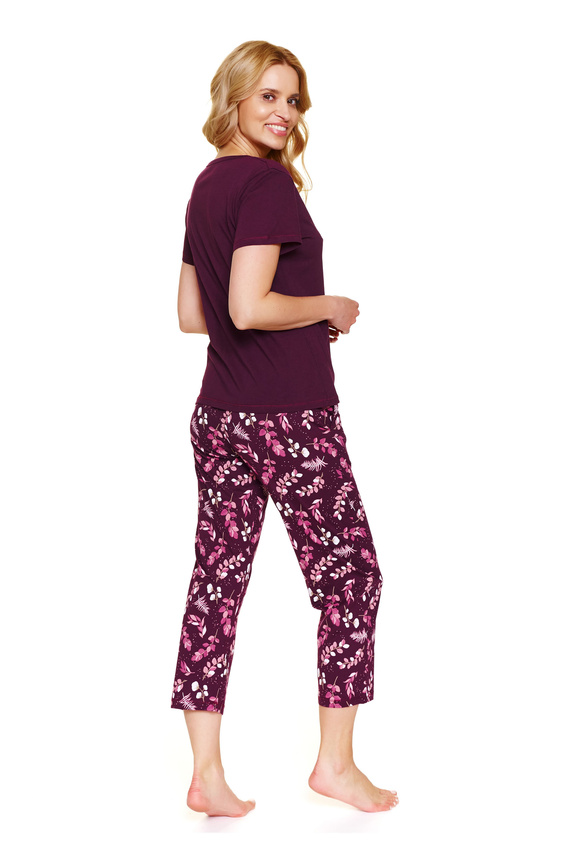 Doctor Nap 7267 – Pijamale din bumbac marime plus pentru femei | Producție poloneză, 100% bumbac - visiniu