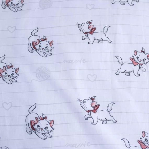 Marie Cat Bow Lenjerie de pat din bumbac pentru pat de Jerry Fabrics, gri