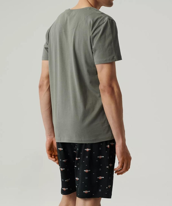 NMP-384 Pijamale bărbați cu mâneci scurte, Atlantic-kaki negru