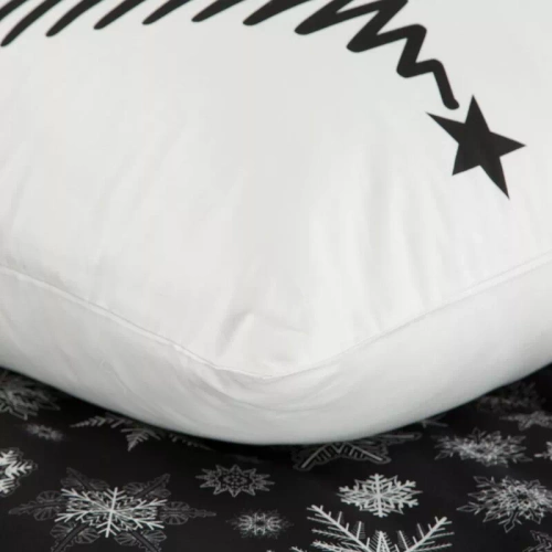 Isla Crăciun lenjerie de pat fulgi de zăpadă Europerdele negru/alb