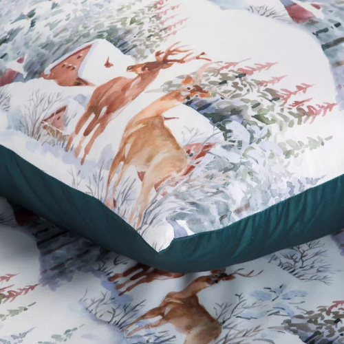 Lenjerie de pat din microfibră Fairyland Eurocortains peisaj verde de iarnă - moale, ușoară și ușor de întreținut, cu fermoar