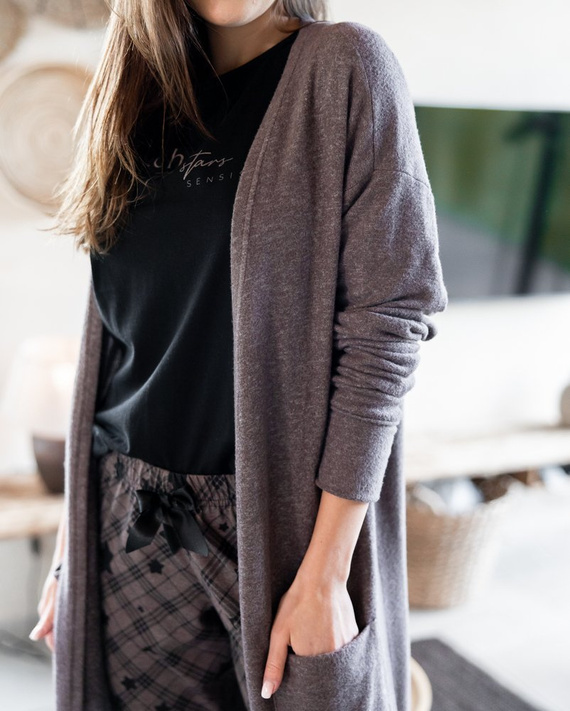 Pijamale Sensis Reach For The Stars pentru femei - Negru-Maro