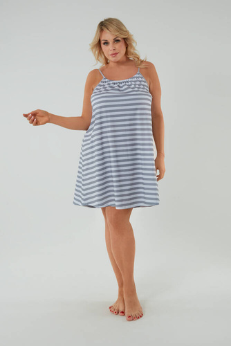 Cămașă de noapte Bari, cu curea îngustă Modă italiană - print