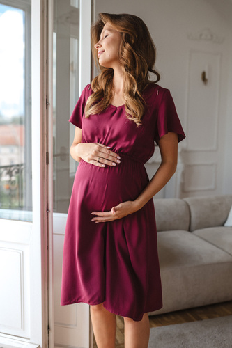 Milk & Love Lovely Dress rochie de maternitate și alăptare culoare zmeură