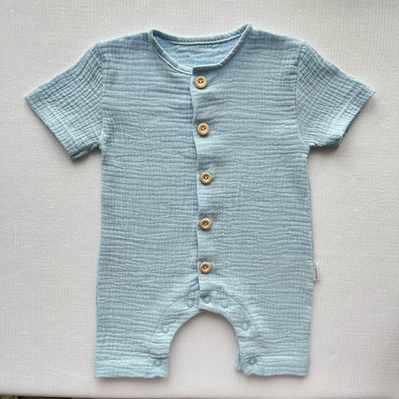 RA55208 Salopetă de muselină Mamatti - albastru