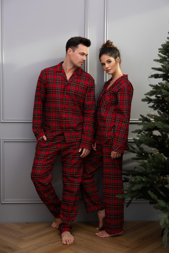 Pijamale Dayana Sensis pentru femei - Flanel, lungi, în carouri