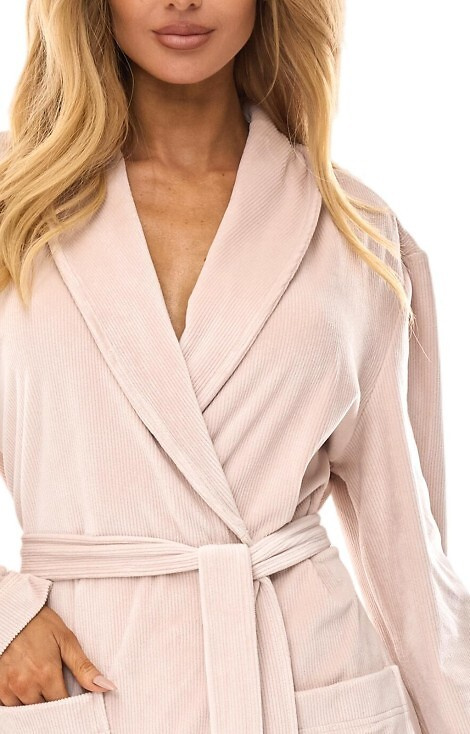 Halat de baie lung angora pentru femei 2510 Aura L&L – moale, calduros