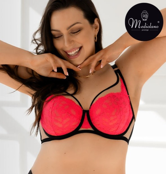 19232 Sutien Funny Plunge Milano negru-fluo – decolteu adânc, senzual, elegant