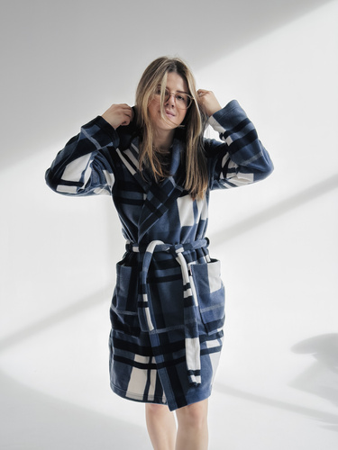 031 De Lafense pătură halat de baie - cald fleece femei halat de baie Super Cozy, albastru