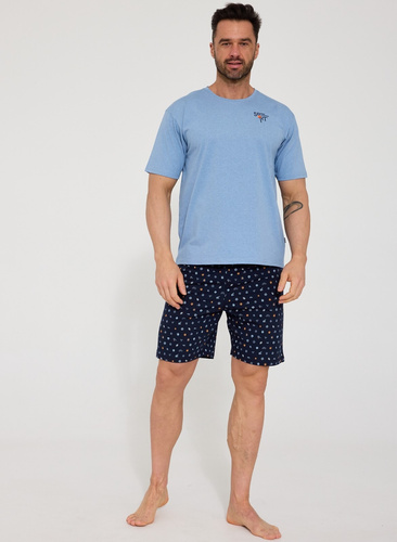 Pijama bărbați Sport 326/203 Cornette – pijama de vară din bumbac, mânecă scurtă, pantaloni scurți, stil sport și confort maxim