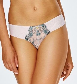 2550/2552 Chiloți Lupoline - bej cu model verde și plasă transparentă