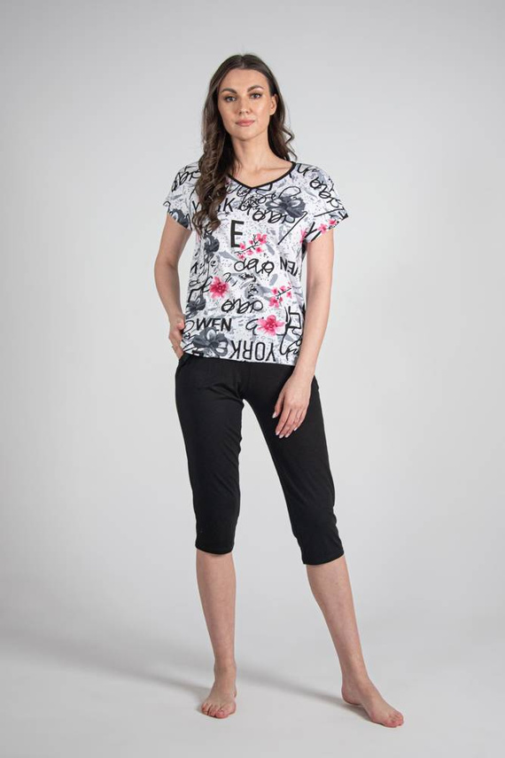 676 Pijama de damă cu talpă Forex - alb